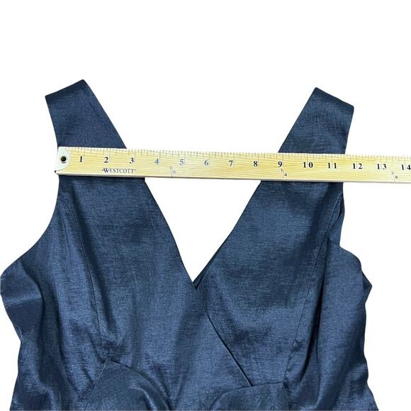 Jessica Simpson Sleeveless V-Neck Black Taffeta Cocktail Dress with Bow Size 6 - Picture 10 of 16